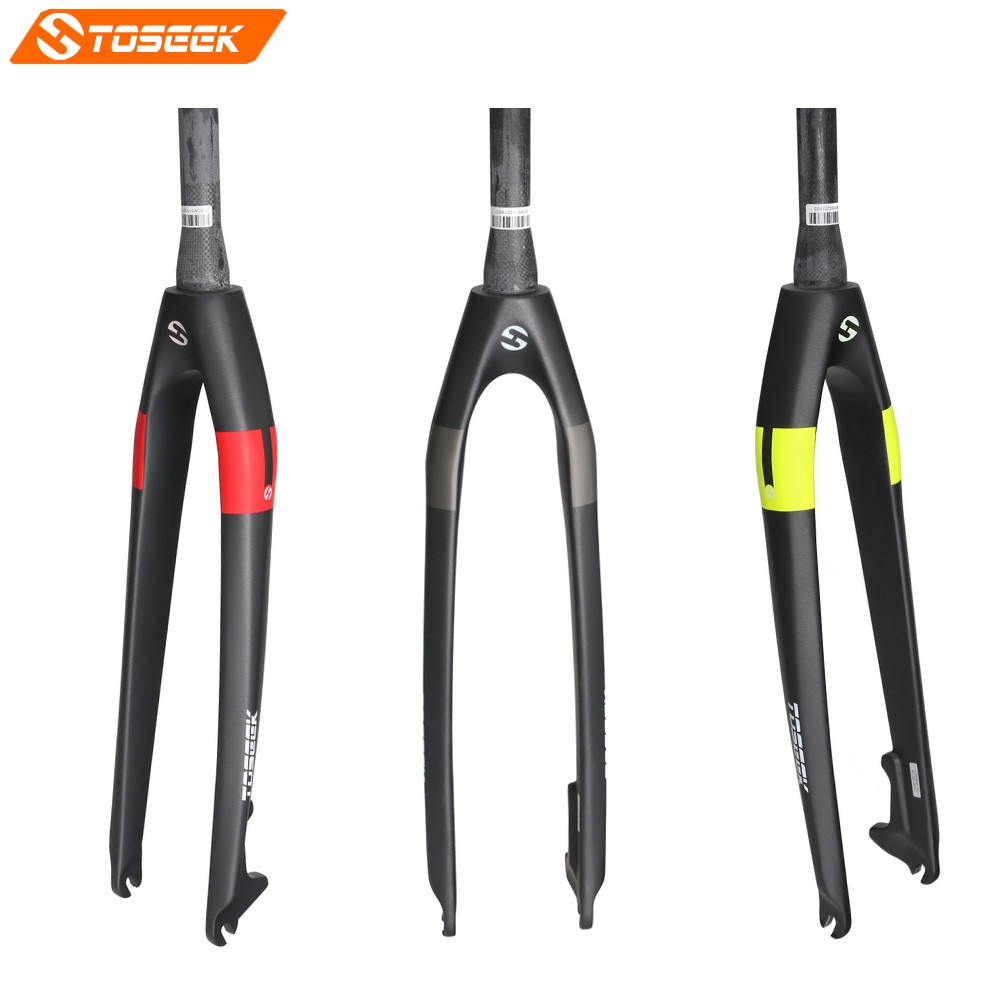 IMPORT TOSEEK Bicycle Carbon Fork MTB 1-1/8 3K Tapered Forks Mountain Bike Rigid Tapered Disc Brake