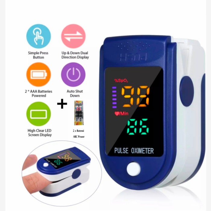 Alat Tensi Darah Digital di jari Akurat Original Alat Ukur Saturasi Oksigen Oksimeter Bagus Pulse Ox