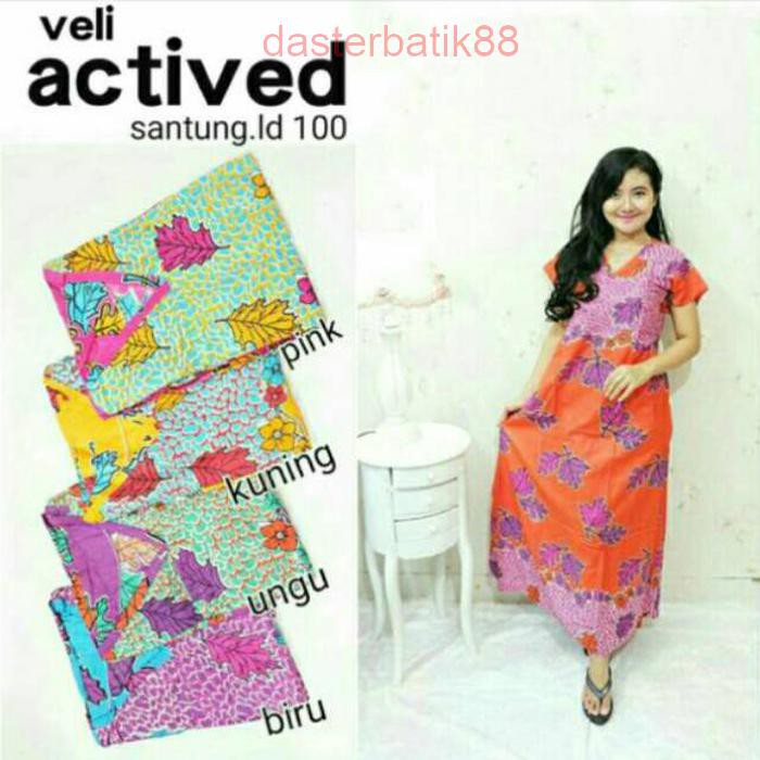 DASTER BATIK Gaun velly actived /grosir batik murah pekalongan BATIK JOGJA