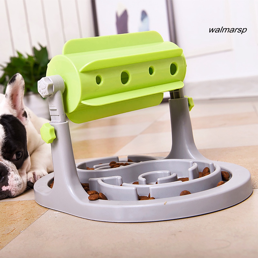 Walmarsp Mangkuk Makanan Anjing / Kucing Peliharaan Bentuk Drum Adjustable