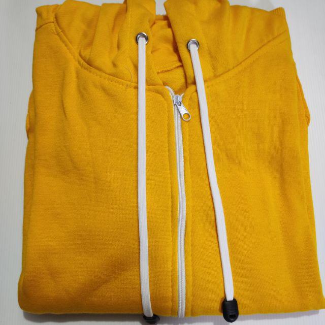JAKET POLOS ROYAL HOODIE ZIPPER SIZE M-XXL FOTO KE 1 (PRIA & WANITA)-KUNING