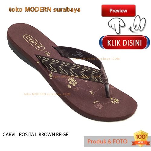 Sandal wanita casual jepit spons printing CARVIL ROSITA