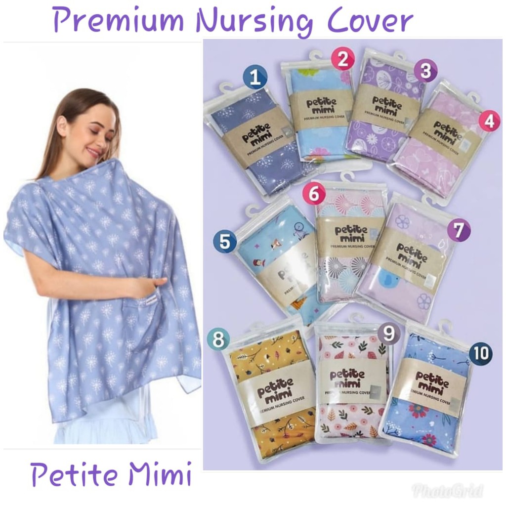 PREMIUM Katun Jepang Nursing Apron (Penutup Menyusui) dengan Kantong Petite Mimi