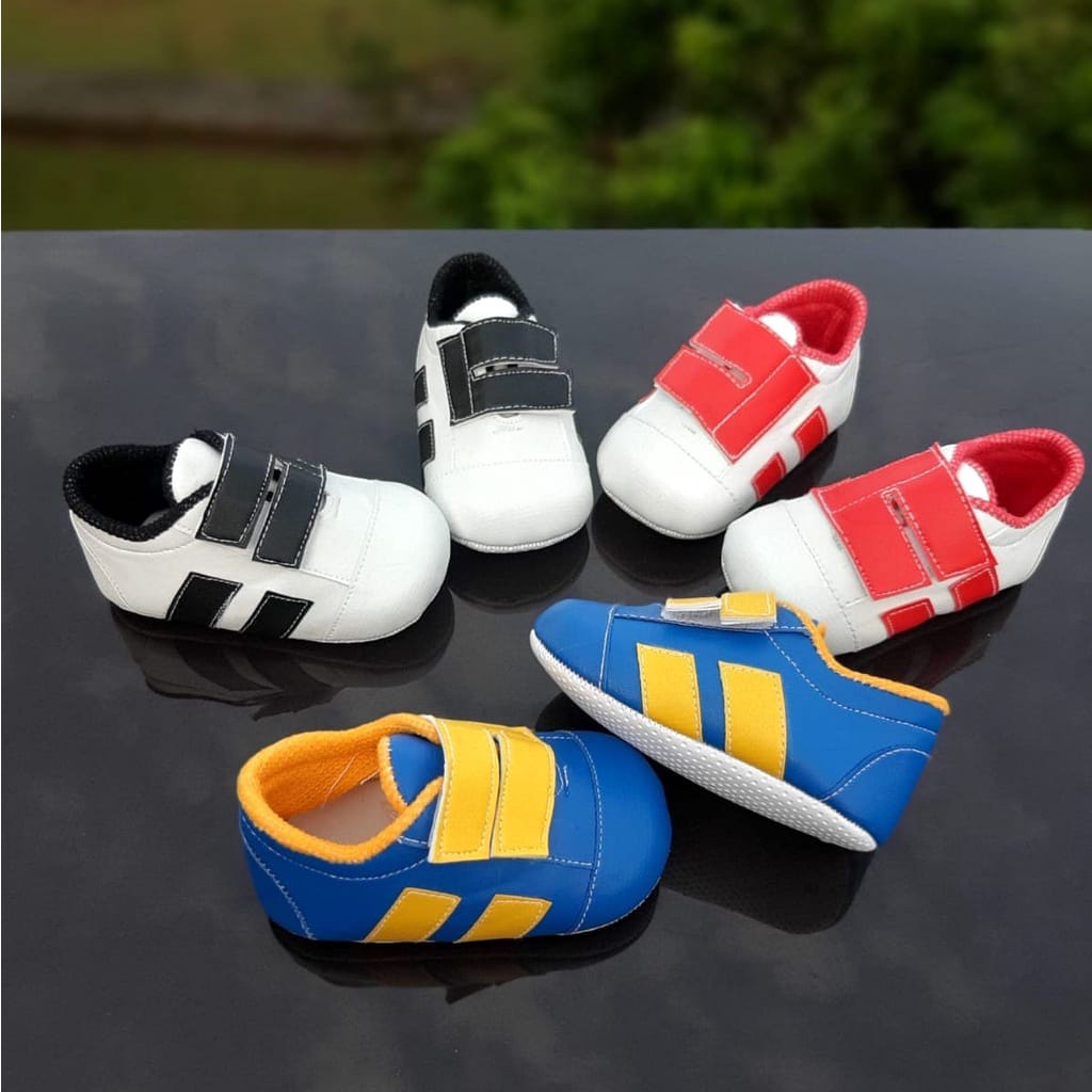 PRL07 Sepatu Bayi Prewalker Newborn anak 1_12 bulan - Motif garis