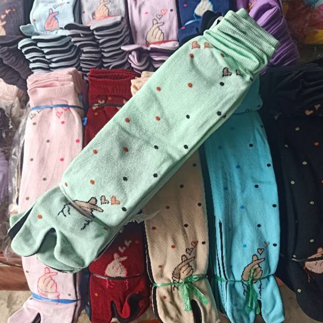 Kaos kaki jempol motif sarangheyo warna warni berkualitas