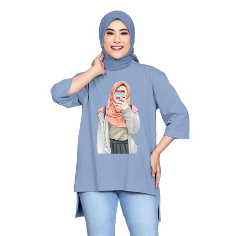 Tunik Oversize Basic Wanita / Kaos Tunik Oversize HIJAB MODE