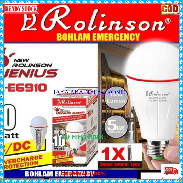 G501 ORI Lampu Emergensi LED darurat baterai cas 18650 AC DC magic lamp emergenci bohlam sinar teran