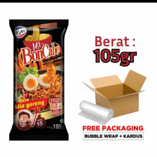 

TERMURAH!! FREE BUBBLE +KARDUS !! MIE BON CABE LV 15 !!