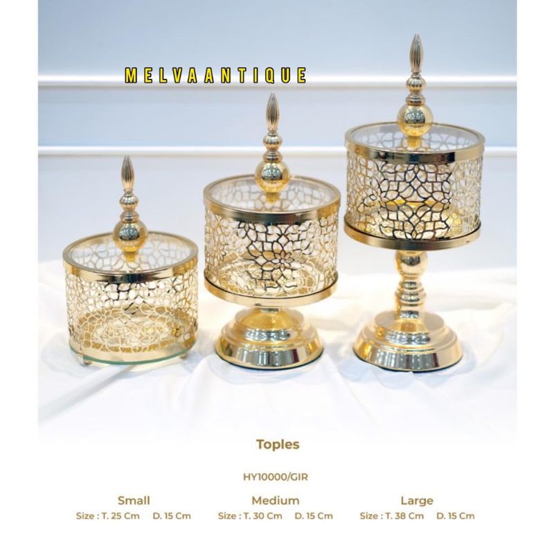 Pajangan Toples Gold kristal