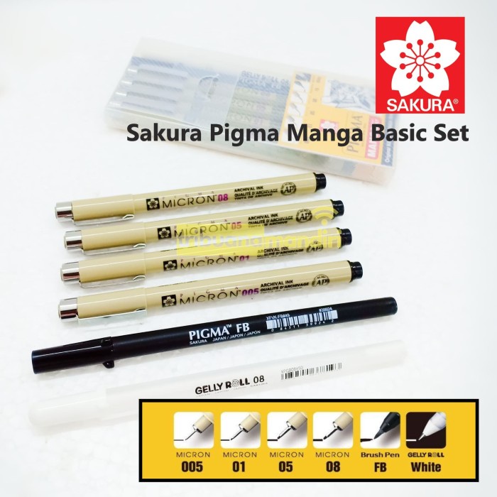 

Pendrawing- Sakura Pigma Manga Basic Set 6 Micron - Drawing Pen -Drawing-Pen.