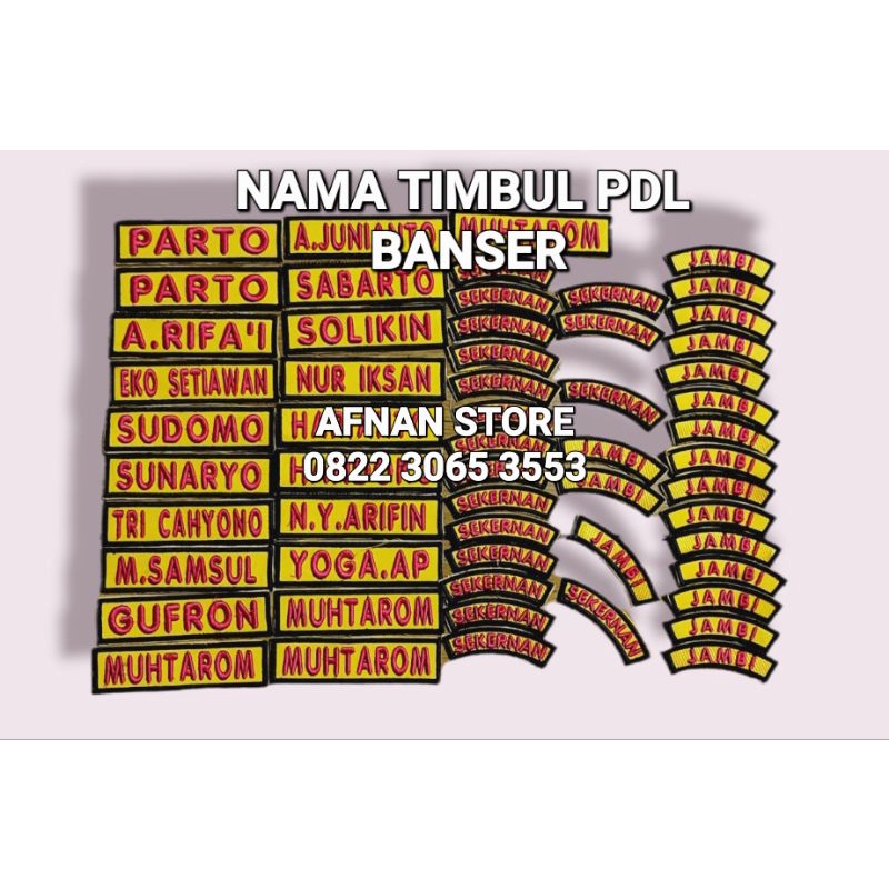 BORDIR TIMBUL NAMA PDL.BANSER