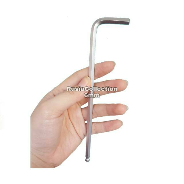 Kunci L 6mm BULAT CRV ujung bulat BALL POINT-HEX KEY WRENCH