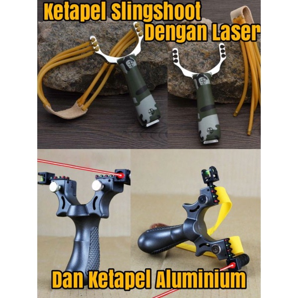 [COD] Ketapel Tactical Slingshot Dengan Laser & Ketapel Alumunium