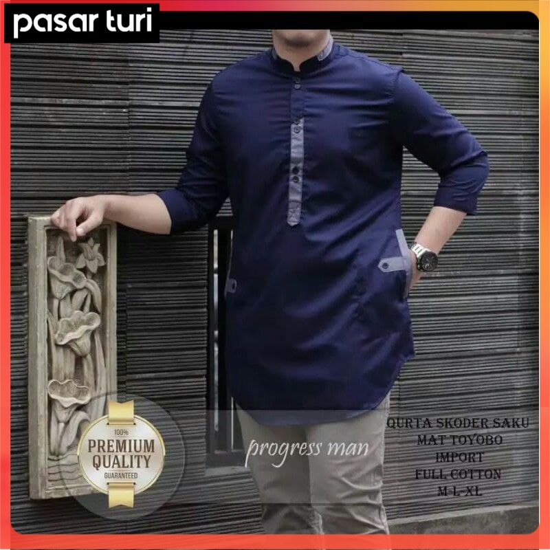 [ORIGINAL] TERBARU KOKO PRIA KURTA LENGAN 3/4 FASHION TERLARIS KEMKO MODERN BAJU MUSLIM DEWASA