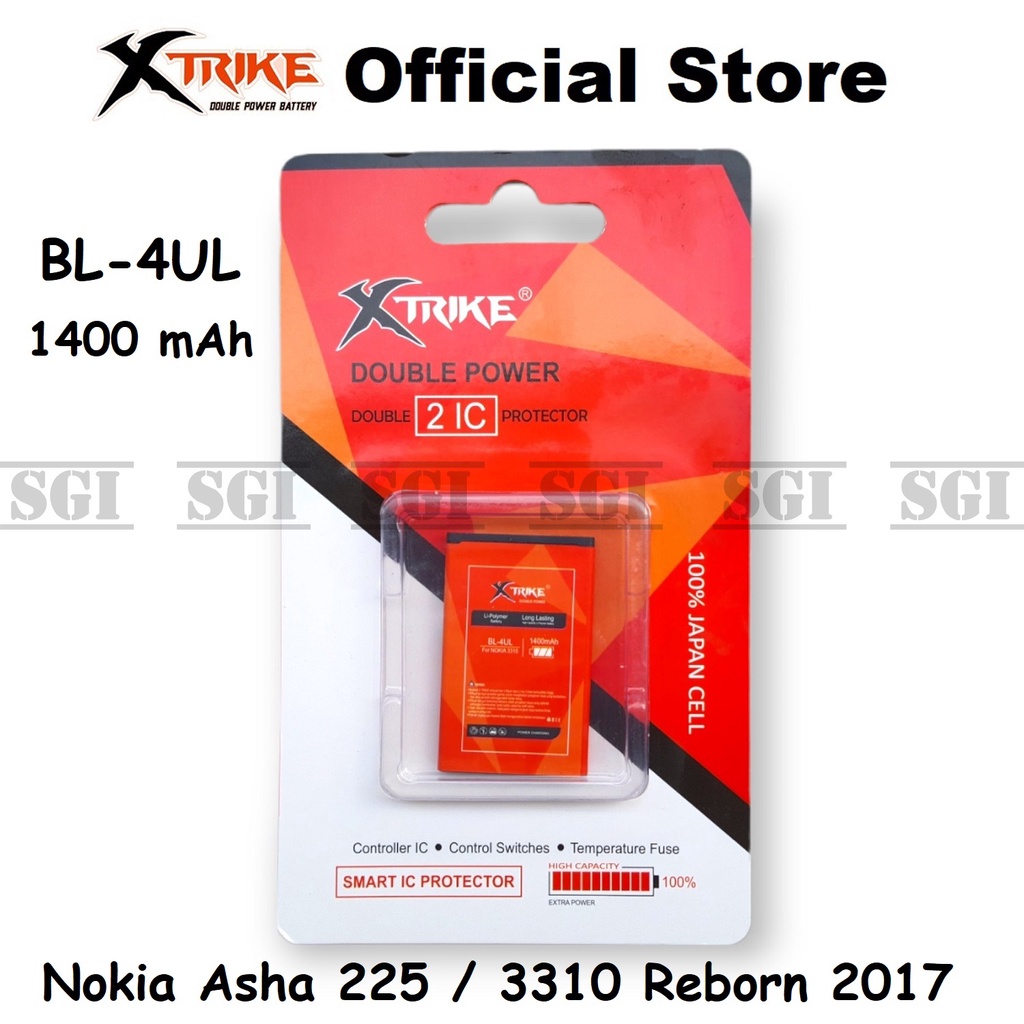 Baterai XTRIKE Double Power Original Nokia Asha 225 3310 Reborn 2017 BL4UL BL-4UL Batre Batrai HP Ha