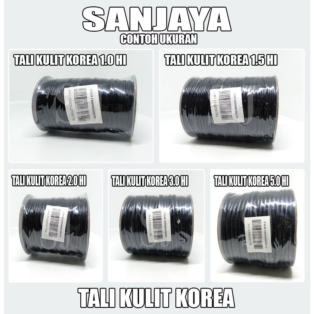 TALI KOREA ASLI / TALI HITAM POLOS WATERPROOF / TALI KALUNG / TALI GELANG / TALI KOREA WAX CORD / TALI KULIT KOREA (HITAM)