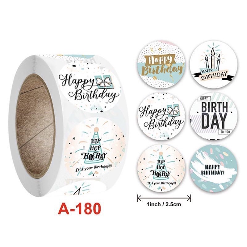 

sticker roll 100 pcs happy birthday