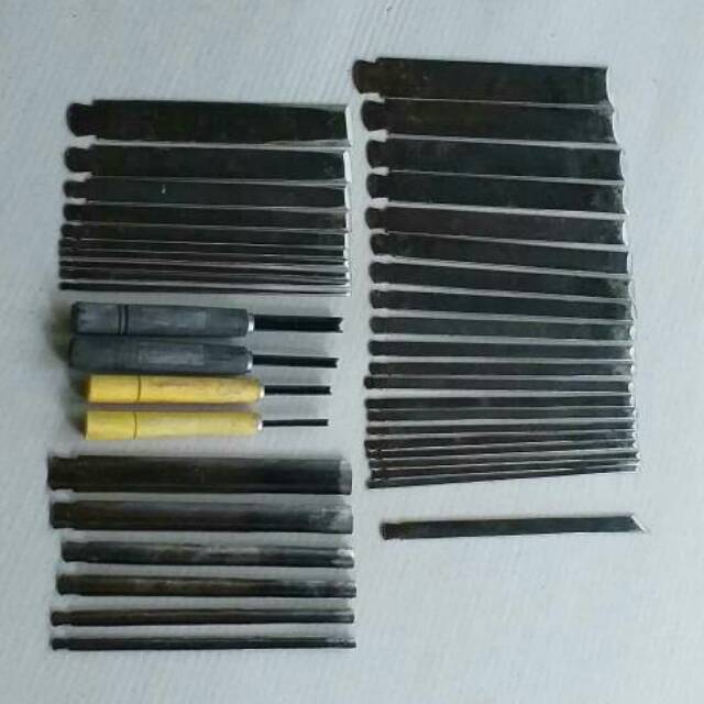 Alat pahat / alat ukir / tatah kayu ukir LENGKAP kwalitas silver