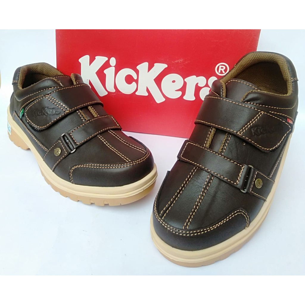 Kickers sepatu pria kulit asli original casual santai kasual slip on tanpa tali terbaru perekatselop