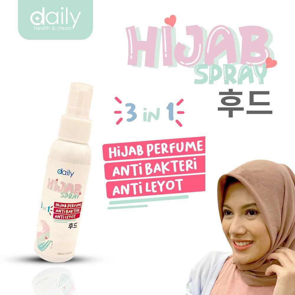 Daily Spray Hijab Anti Letoy 100ml Pewangi Parfum Hijab Jilbab Instan Anti Leyot