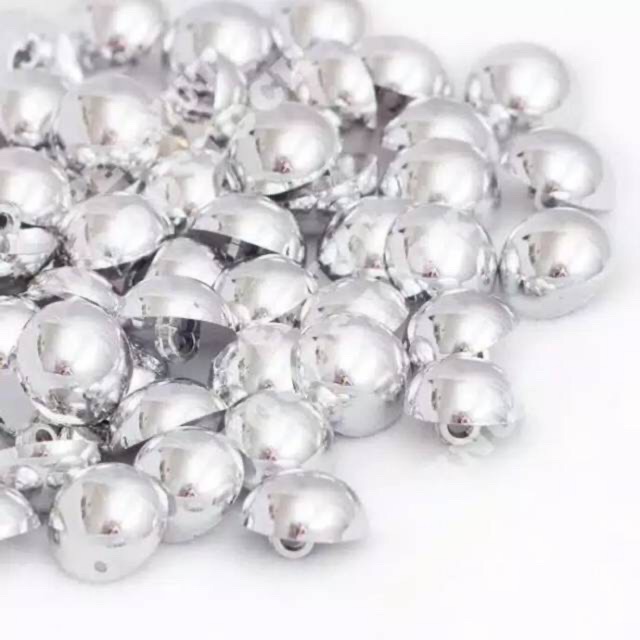 Kancing Jamur Silver Timbul 11mm-Kancing Baju Jamur 400pcs
