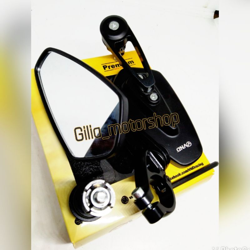 Spion Jalu Bar End Oval VND RACING Import Mirror Putih Spion Trioval Universal Motor Scoopy,Vespa, Nmax Aerox Lexi dll
