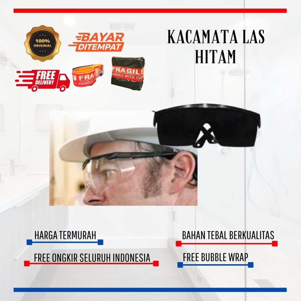 KACAMATA LAS HITAM / PELINDUNG MATA / SAFETY GLASSES