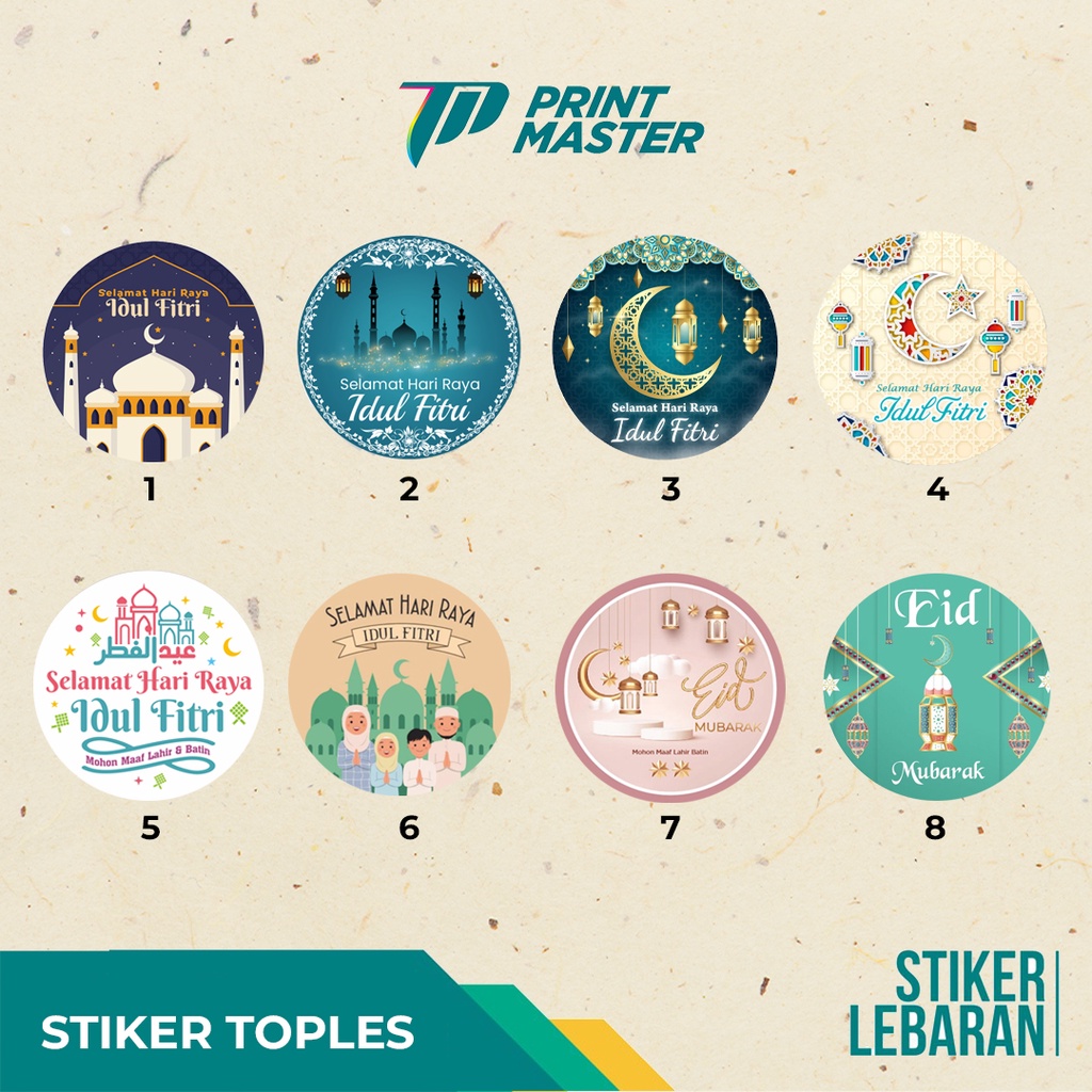 Stiker Toples - Label Makanan - Stiker Lebaran Idul Fitri - Stiker Kue