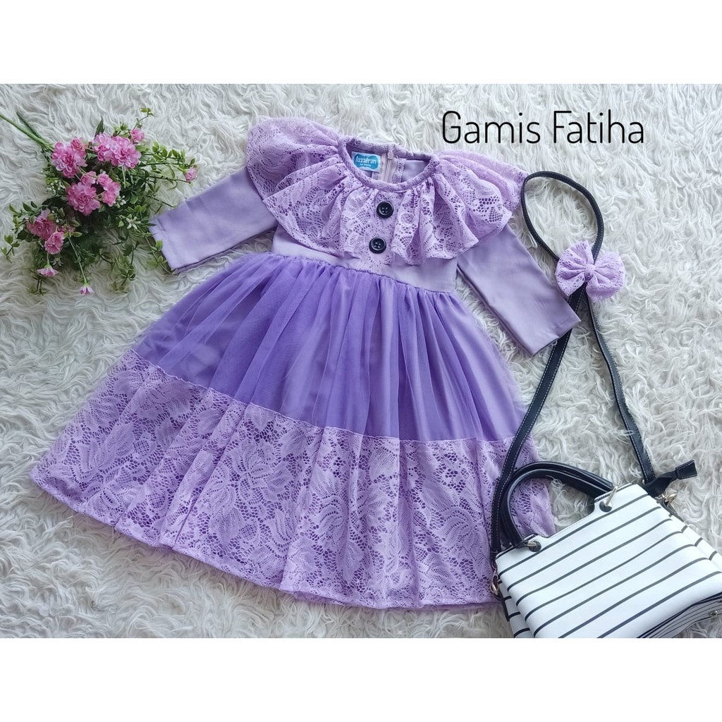 FATIHA DRESS KIDS Gamis Anak Panjang Trendy Modern Kids Baju Panjang Stelan Syar’i Polos