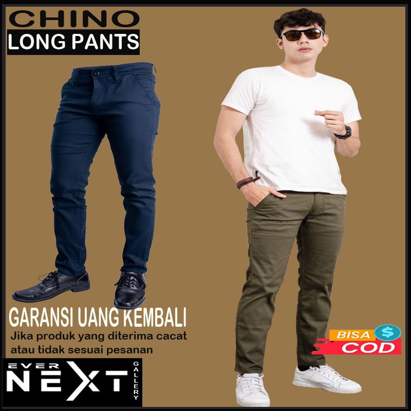 Promo Celana panjang slimfit kerja Chino big size 30 32 34 36 38 pria casual long pants Cino celana cinos cowok celana kuliah kerja kantoran Chinos pria laki laki celana santai panjang cinno pria