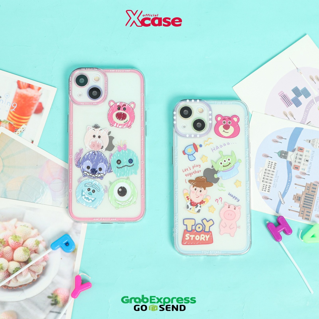 Clear Soft Case Cartoon 2 Motif Tsum Tsum and Toy Story Full Lenscover For iPhone 7 8 SE 7+ 8+ X XR XS 11 12 13 Mini Pro Max