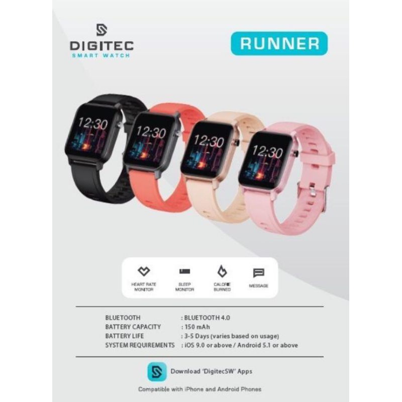 SMARTWATCH DIGITEC RUNNER ORIGINAL