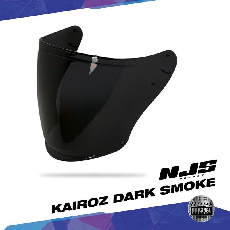 Visor Iridium NJS Kairoz dan Spoiler NJS ZX-1,ZX-R, dan Kairoz Original-Visor Smoke/Hitam