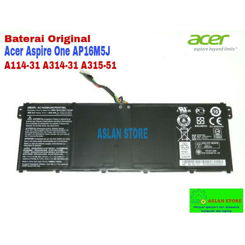 Original Battery Acer Acpire 1 A114-31 3 A314-31 A315-51 AP16M5J