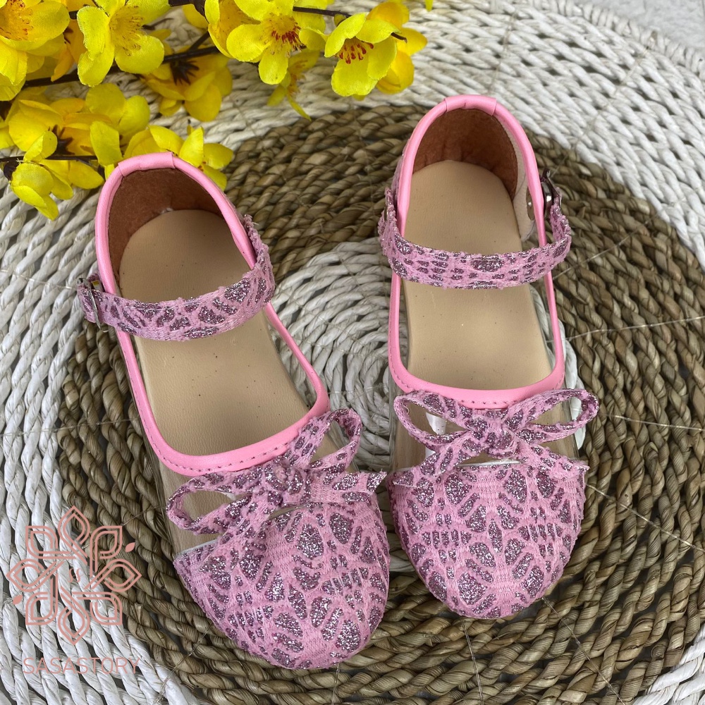 SEPATU FLATSHOES PESTA BROKAT ANAK USIA 6 7 8 TAHUN HA16