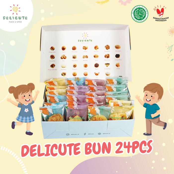 

BISA COD Delicute Kemasan Roti isi 24pcs Bun Box Mix Rasa -