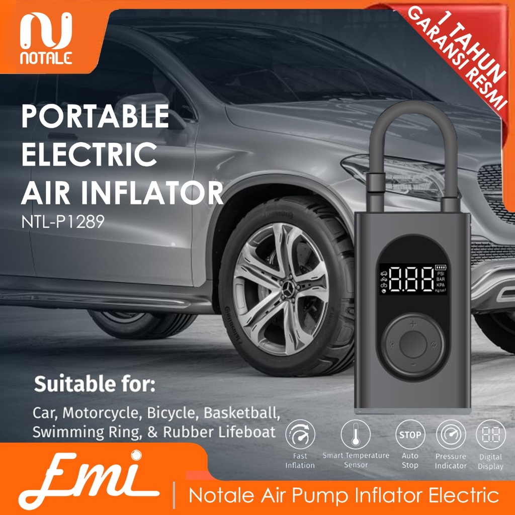 Notale Air Pump Inflator Electric Pompa Ban Mobil Sepeda PI289