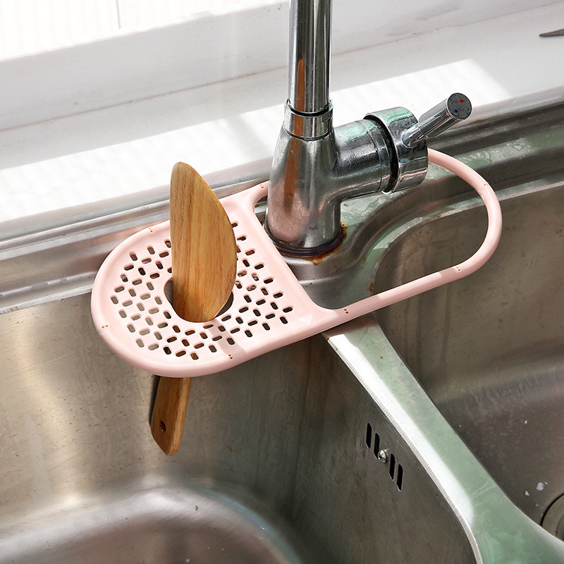 Kitchen Bendable Foldable Sink Drain Rack Hanging Soap Storage Bag Basket Faucet Sponge Drain Holder Bathroom Organizer