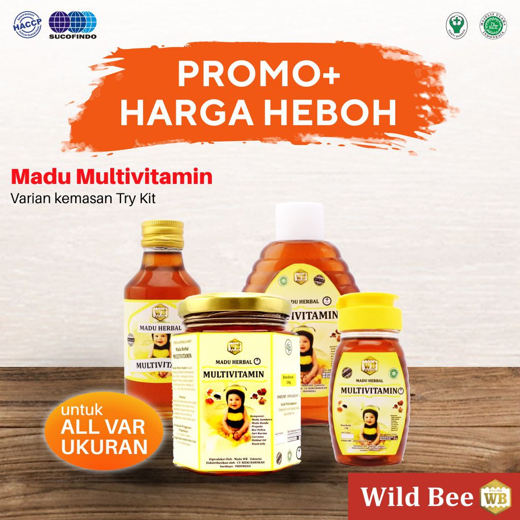 

Madu Anak Multivitamin/Madu Herbal Kemasan Mini - Garansi Asli - Wild Bee