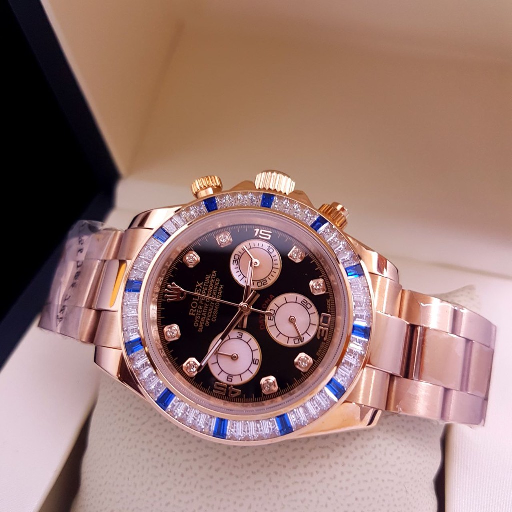 Jam Tangan Pria Rolex Diamondstar 0031 Automatic Kaca Saphire Permata Swarovsky