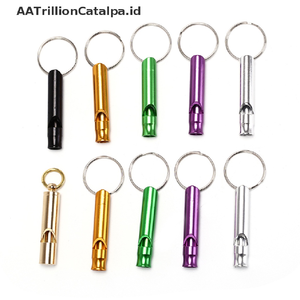 Aatrillioncatalpa 10PCS Gantungan Kunci Peluit Bahan Aluminum Alloy Untuk Outdoorcampingsurvival