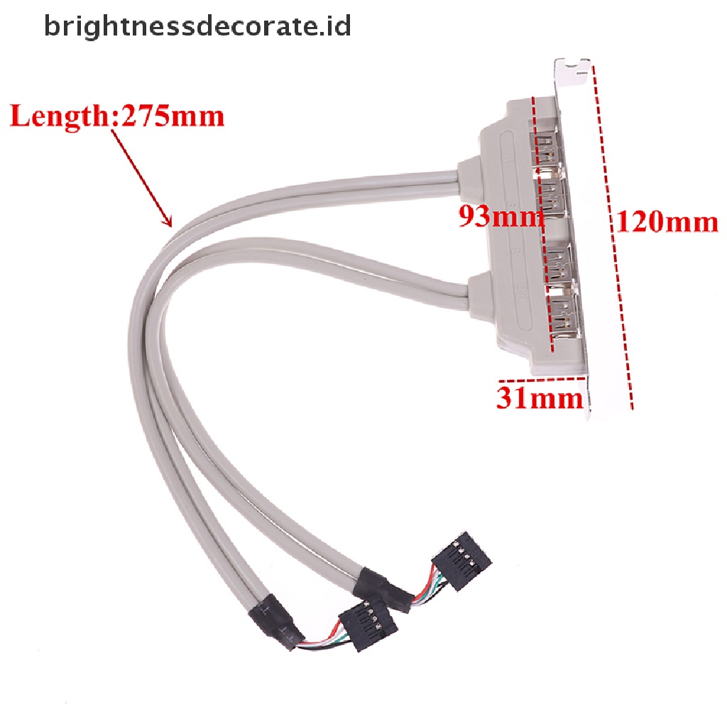 Kabel Extension 4 Port Usb 2.0 To 9 Pin Untuk Panel Pc