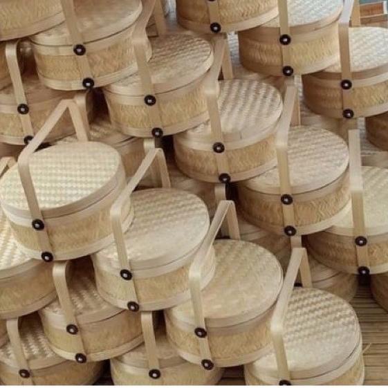 ✿ PACKAGING HAMPERS RAMADHANBambu / Rantang Bambu Bulat Anyaman Full / Keranjang Bambu ♧