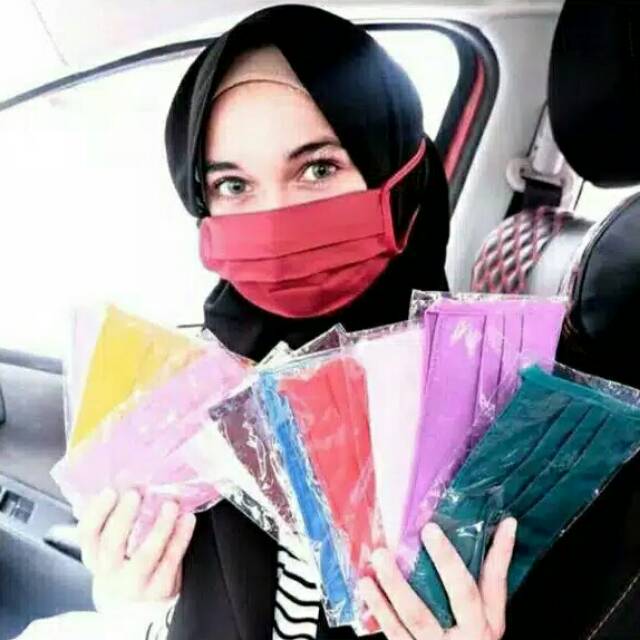 (1KG=130PCS) MASKER KAIN OXFORD POLOS KIRIM SESUAI STOK WARNA YANG ADA &amp; TANPA PLASTIK