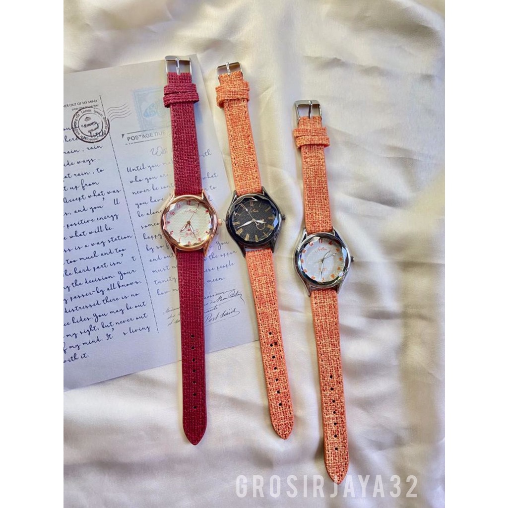 JAM TANGAN WANITA FOLIIA RAINBOW STRAP NILON KOMBINASI KALEP