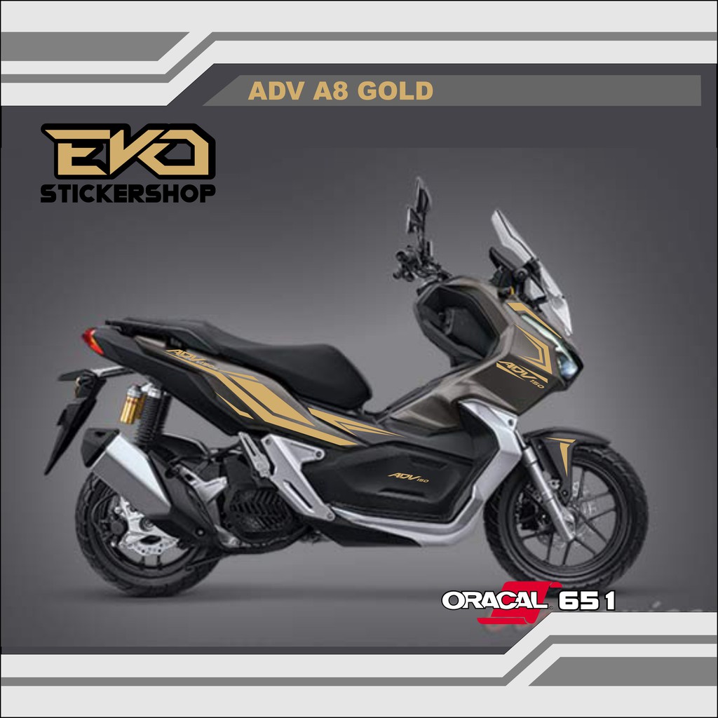 Sticker HONDA ADV 150 Brown / Coklat cutting stiker Gold Silver
