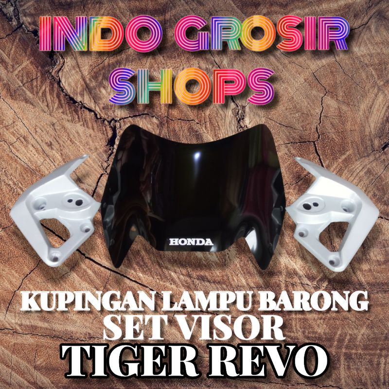 Kupingan lampu barong set visor tiger revo