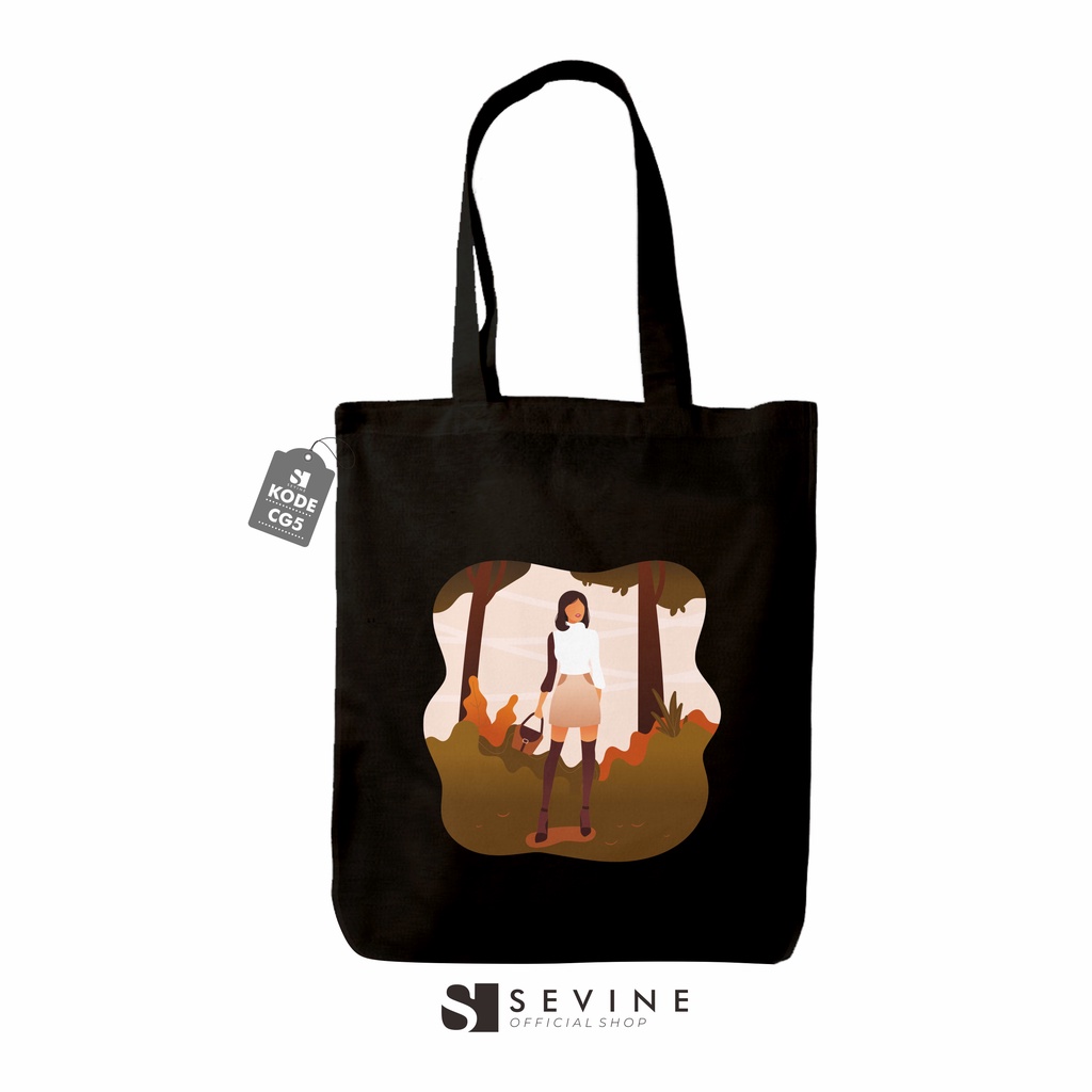 Sevine Totebag Tas Wanita Tote bag Resleting Girly Black Series - CG5