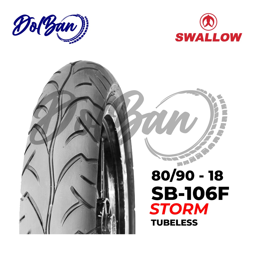 BAN LUAR MOTOR SWALLOW 80/90-18 RING 18 SB-106 STROM TUBELESS