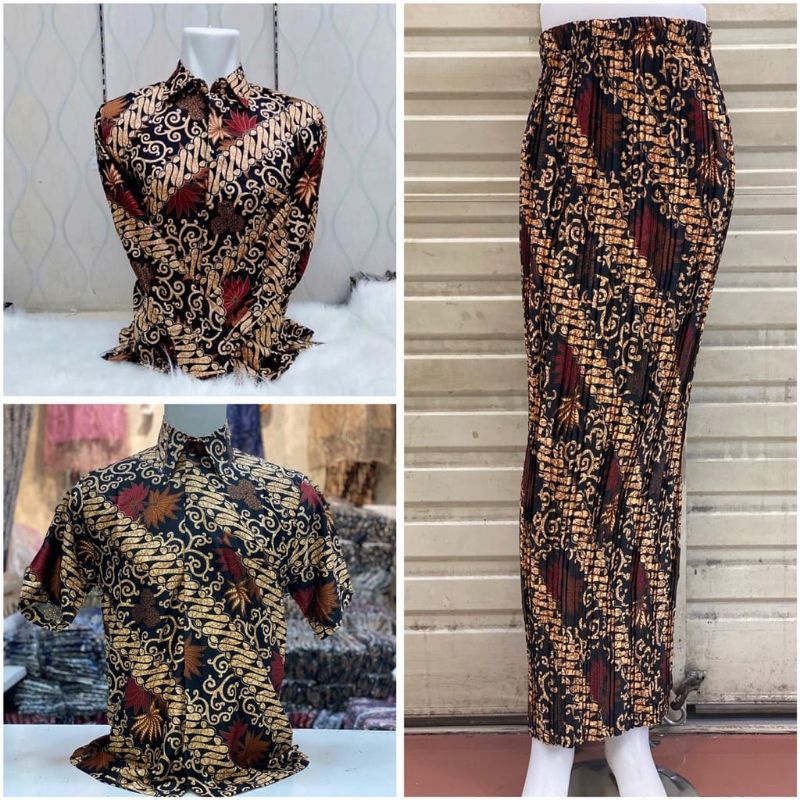 CAUPLE KEMEJA PJ &amp; PDK/CAUPLE ROK PRISKET MOTIF BATIK